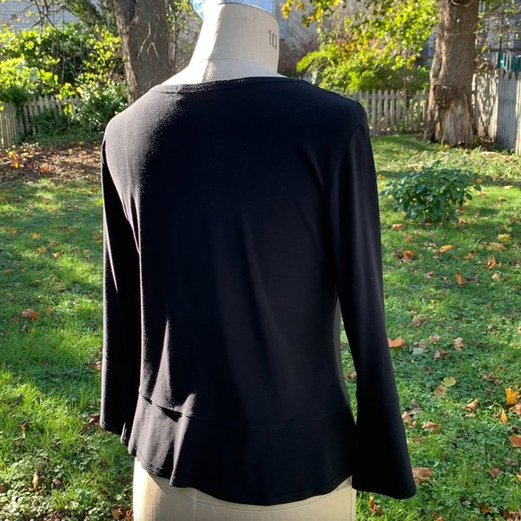 Simpli Black Top with Peplum - Picture 4 of 10